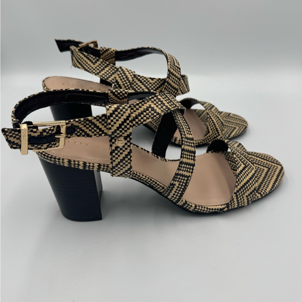 Kelly & Katie Black and Tan Women's Heeled Sandals size 10 excellent condition - Picture 2 of 8
